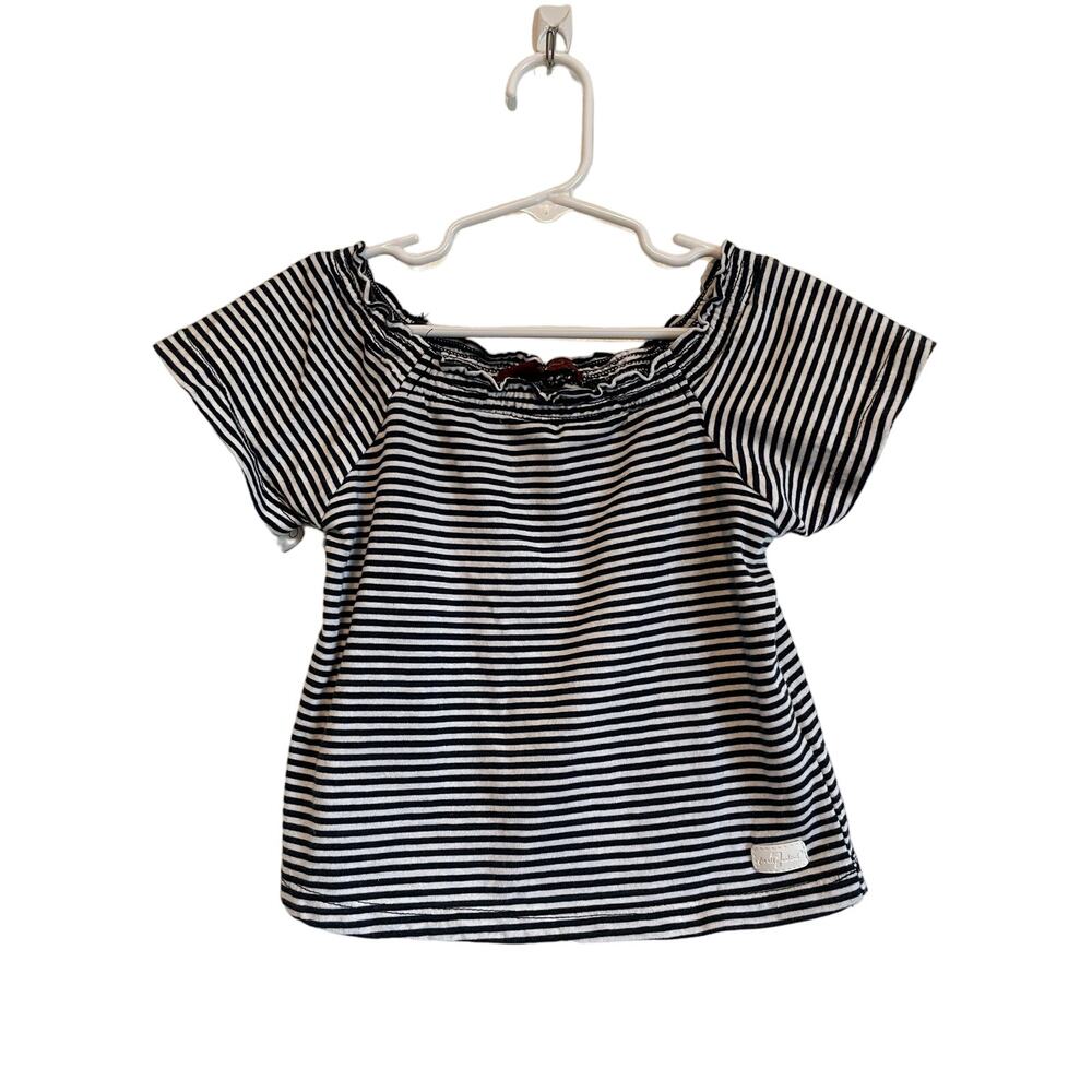 7 For All Mankind short sleeve top boat neck striped lightweight 24 mo